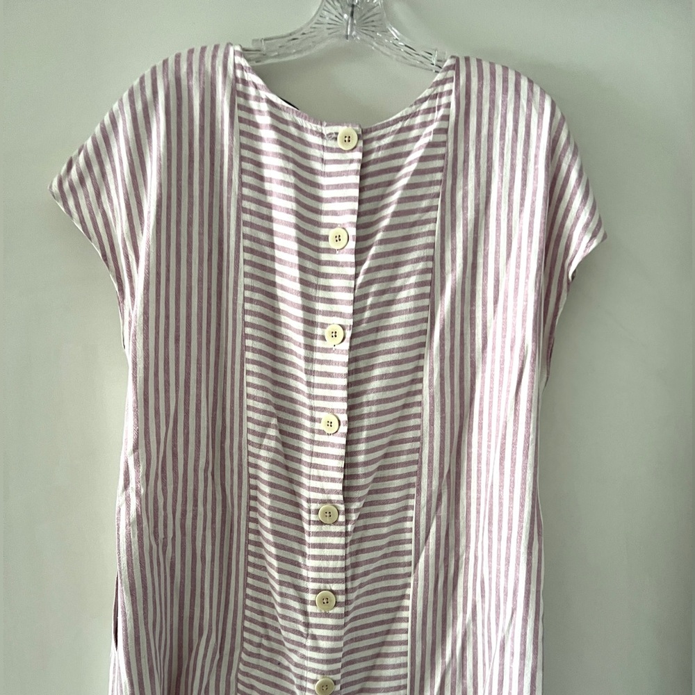 Madewell Striped Purple and White Dress - Picture 6 of 8